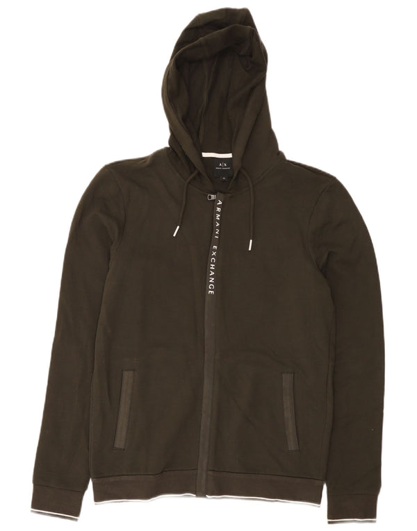 Armani Exchange Herren-Kapuzenpullover mit Reißverschluss, XS, Khaki, Baumwolle