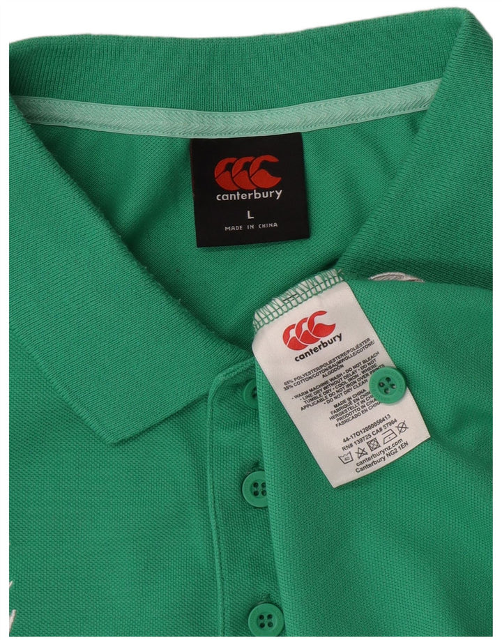 Canterbury Herren IRFU Poloshirt, groß, grünes Polyester