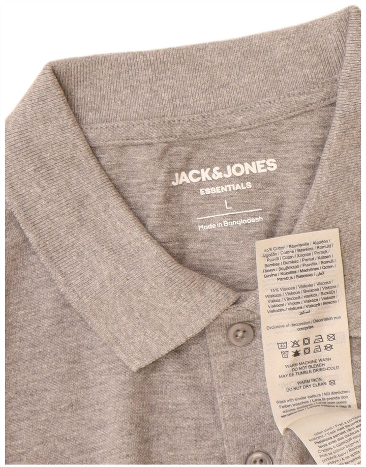 Jack & Jones Herren-Poloshirt, große graue Baumwolle