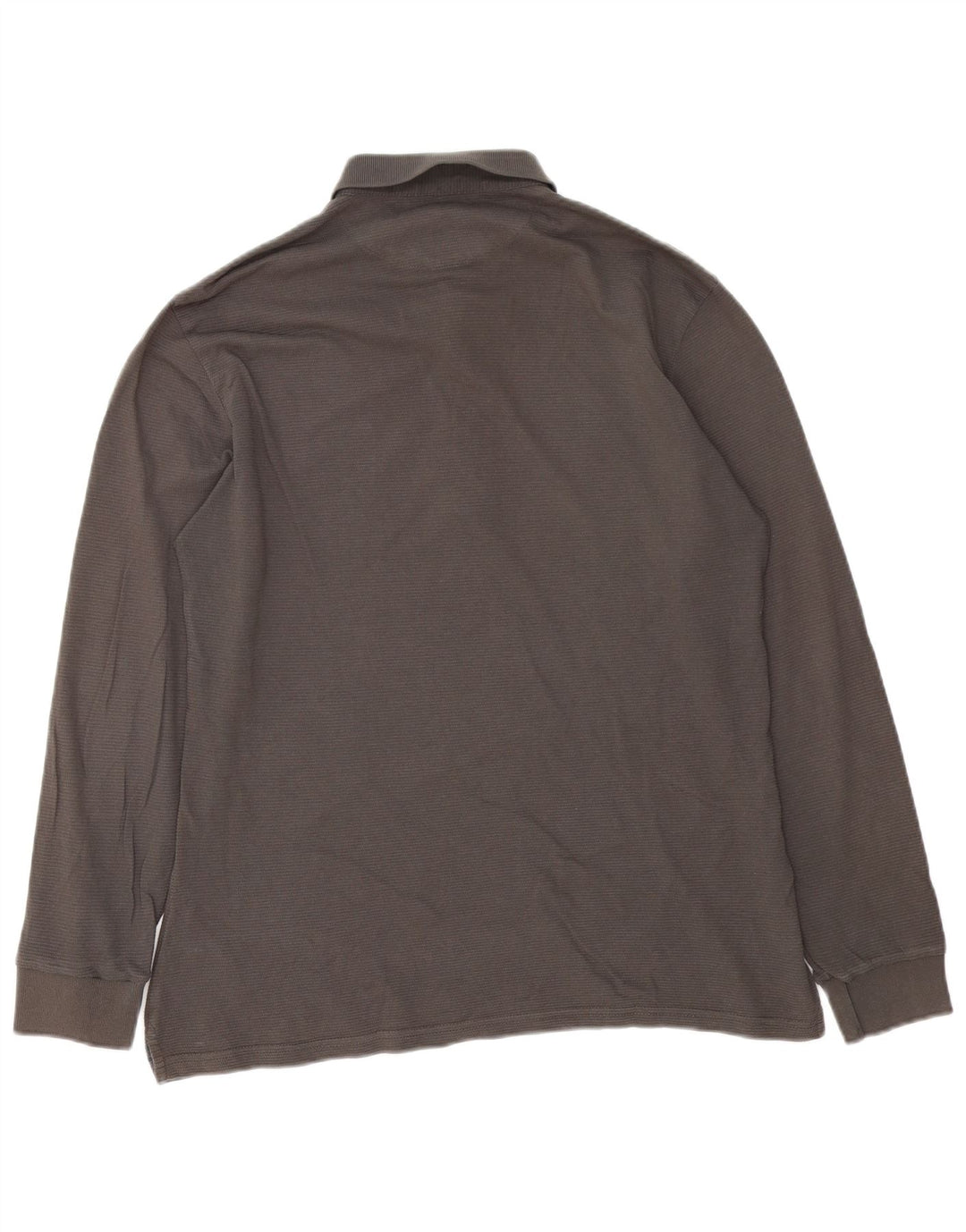 GAS Herren-Langarm-Poloshirt, große graue Baumwolle