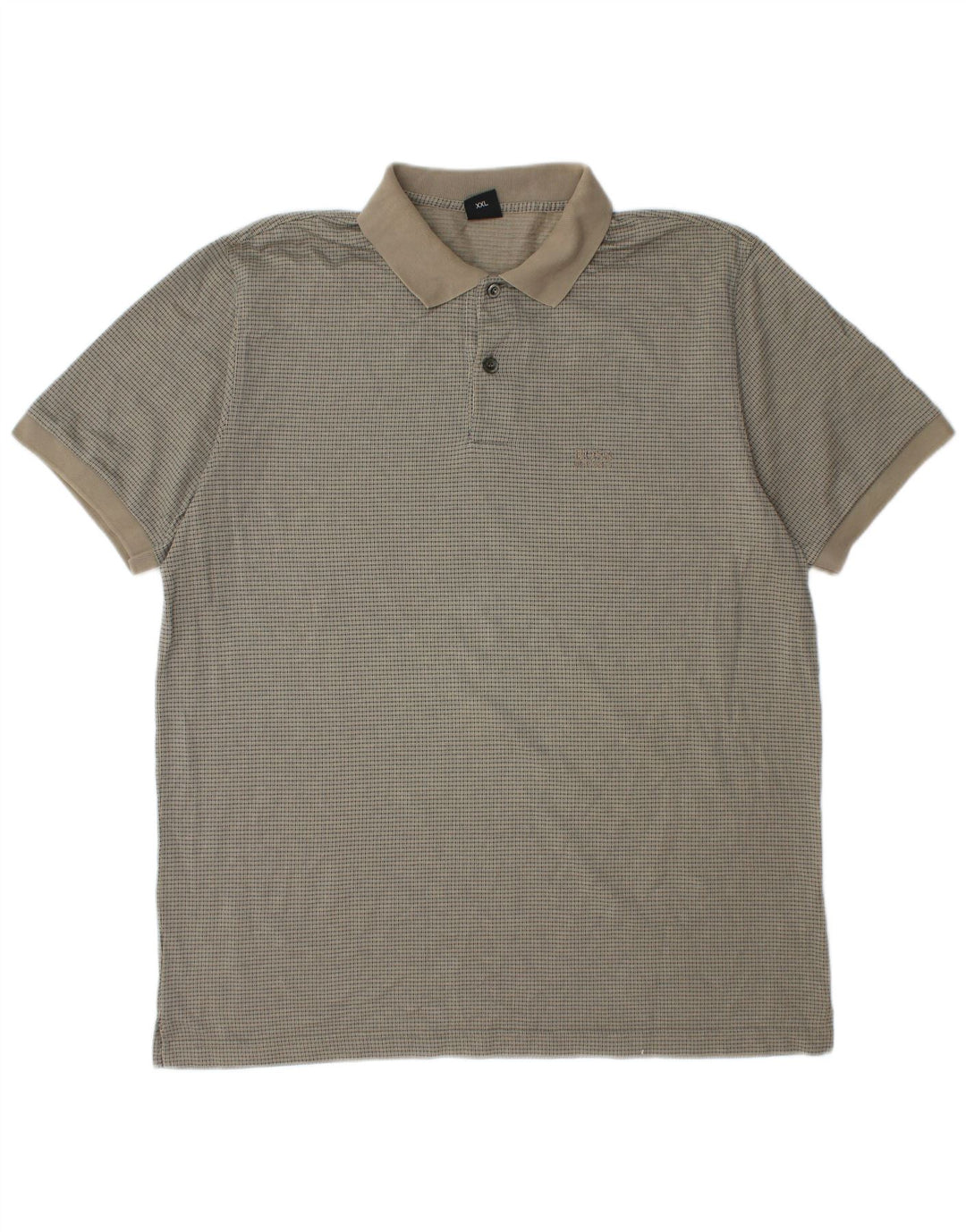 HUGO BOSS Herren Poloshirt 2XL Beige geometrische Baumwolle