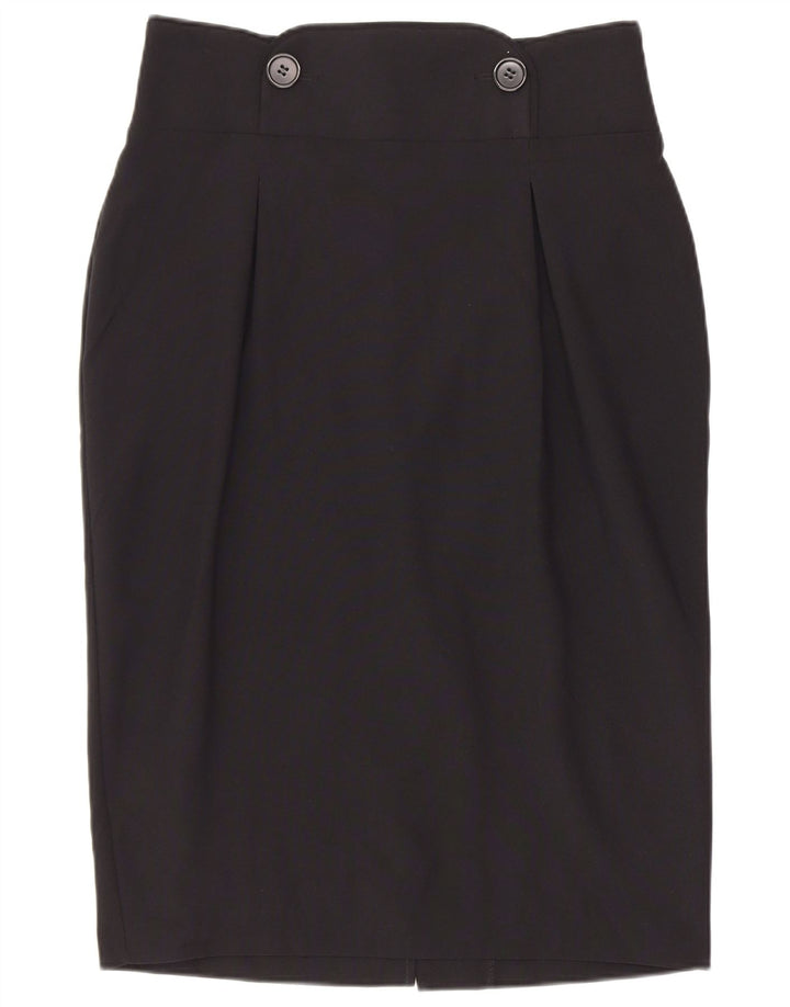 Marks & Spencer Damen Bleistiftrock UK 10 Small W26 Schwarz Polyester