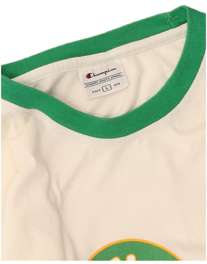 Champion Damen Celtics Graphic T-Shirt Top Large Weiß