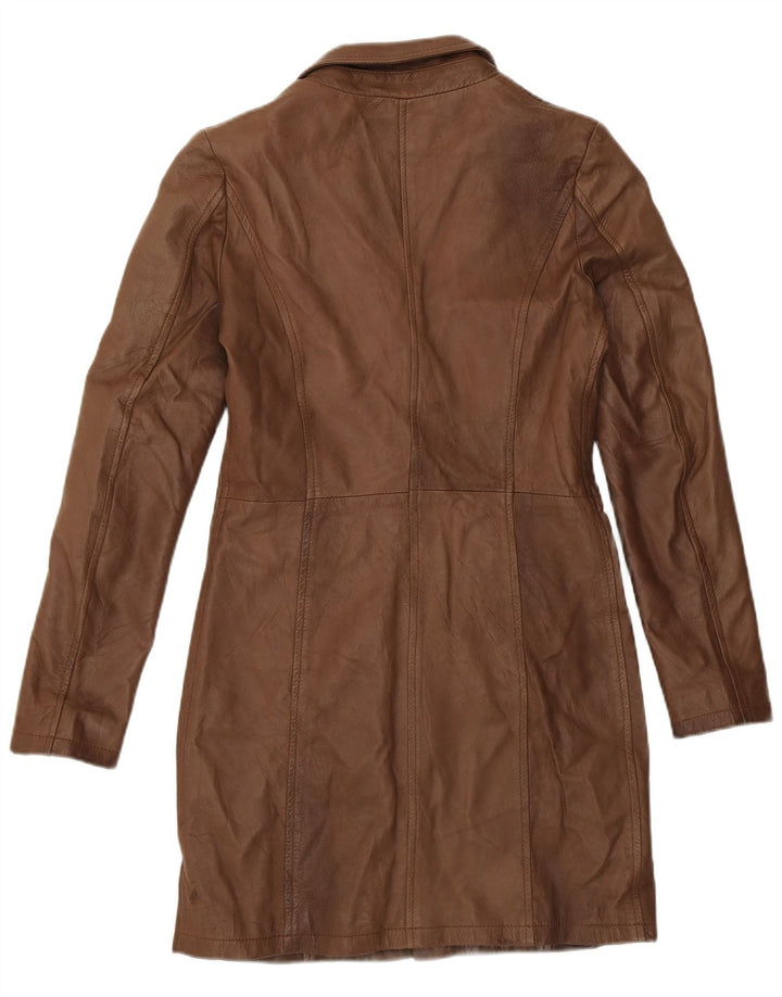 Sandro Ferrone Damen Ledermantel UK 12 Mittelbraunes Leder