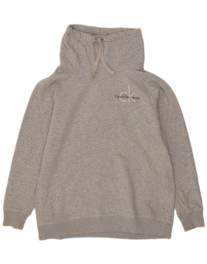 CALVIN KLEIN JEANS Damen Sweatshirt Pullover UK 14 Mittelgrau meliert