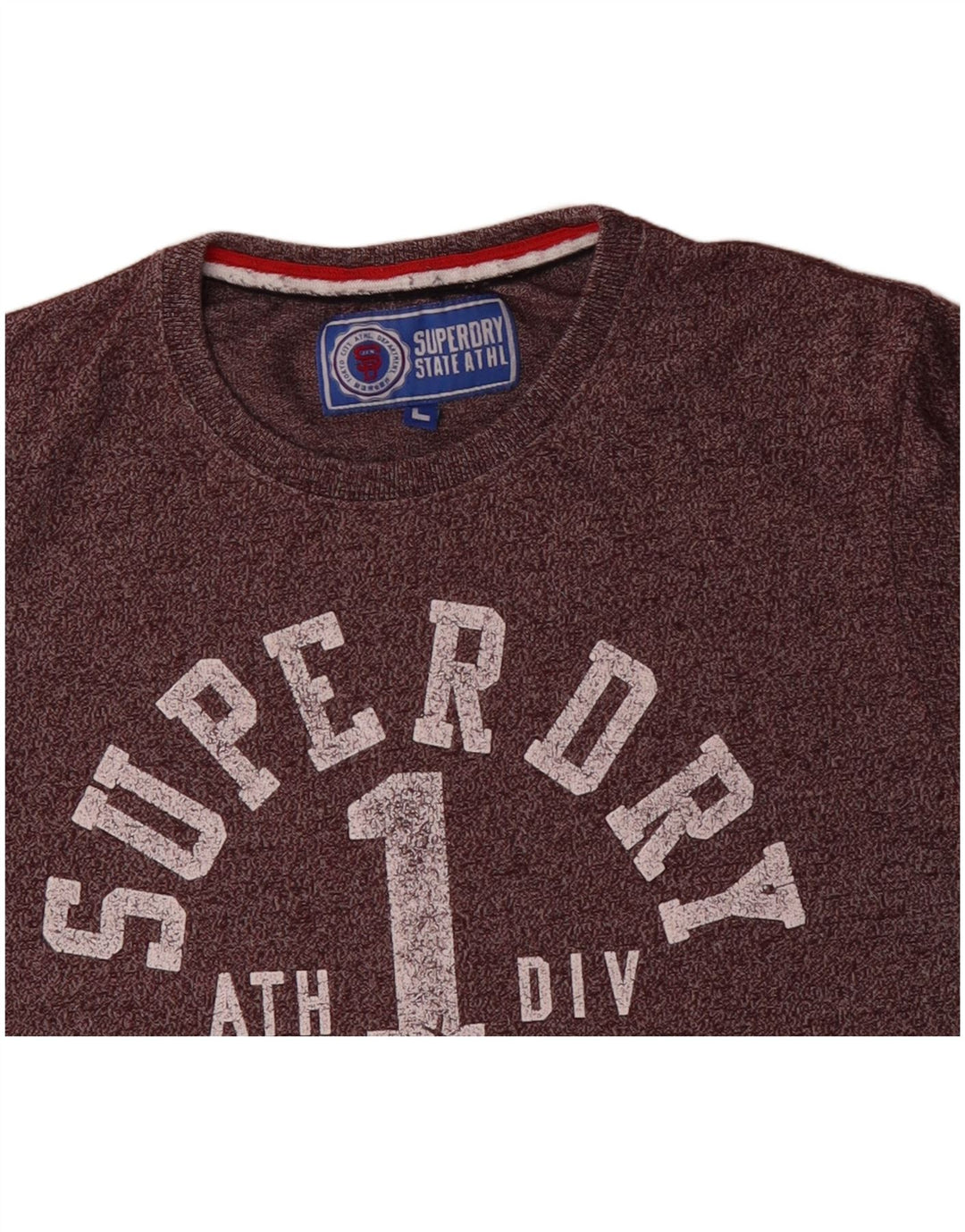 SUPERDRY Herren Grafik-T-Shirt-Oberteil, groß, lila, gesprenkelte Baumwolle