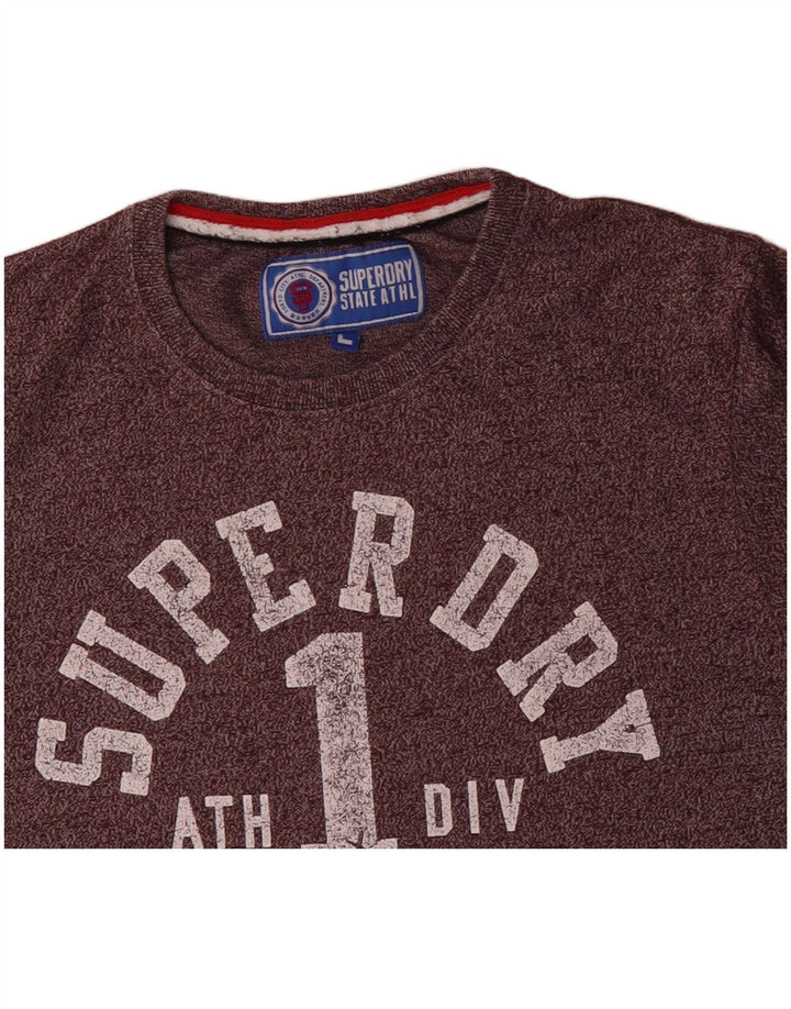 SUPERDRY Herren Grafik-T-Shirt-Oberteil, groß, lila, gesprenkelte Baumwolle