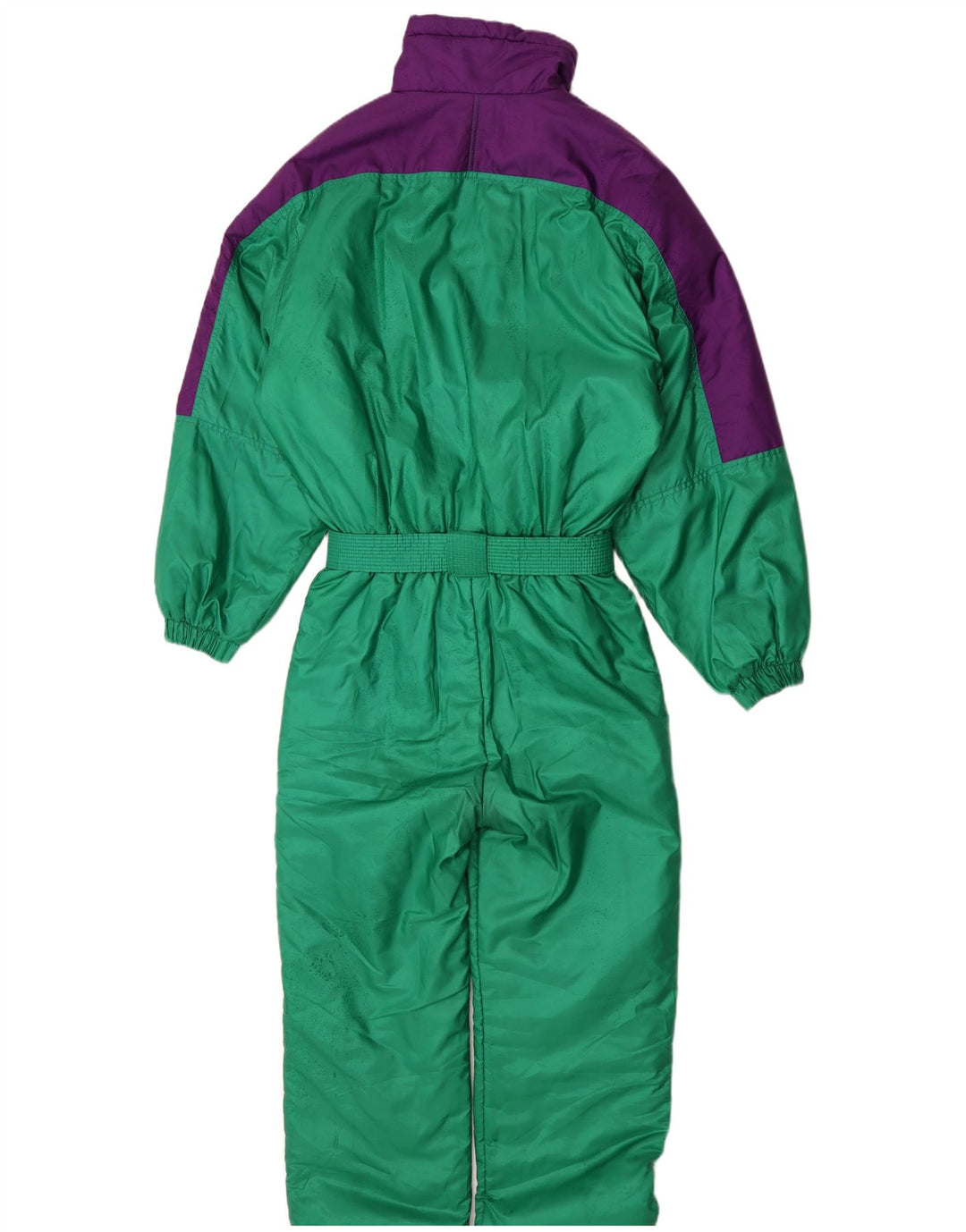 Brugi Damen-Skioverall IT 48 XL Grüner Farbblock-Polyester-Retro