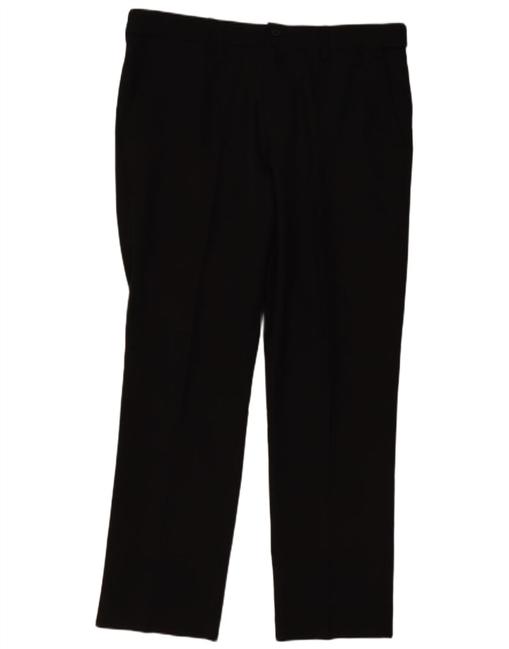 FARAH Herren-Chinohose, klassisch, gerade, W34, L29, schwarzes Polyester