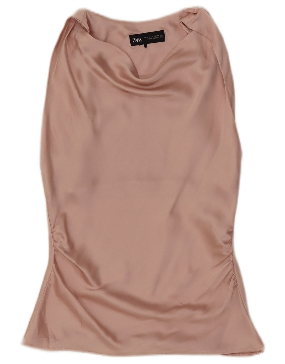 Zara Damen ärmelloses Blusenoberteil UK 6 XS Rosa Polyester