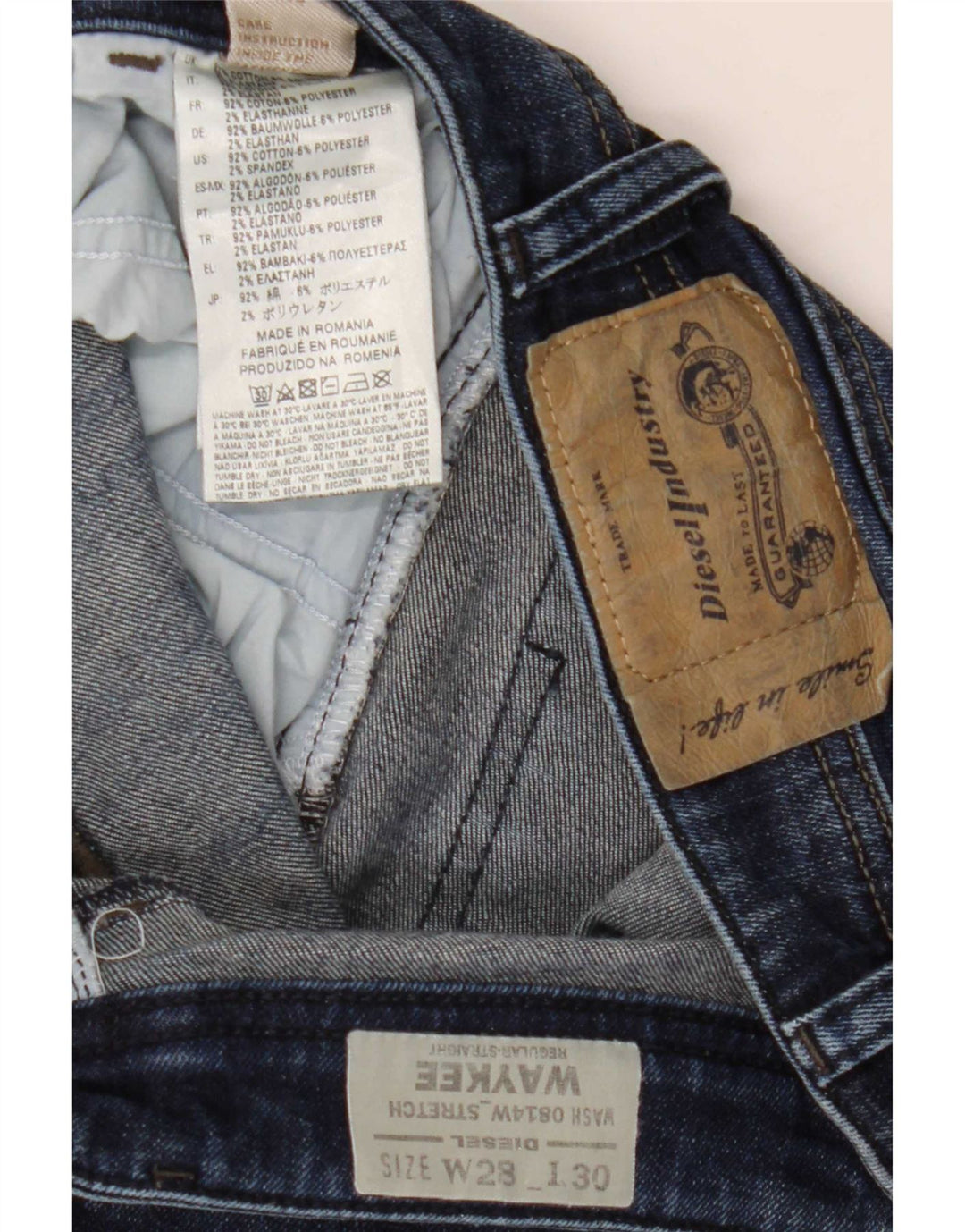 Diesel Damen Waykee Regular Straight Jeans W28 L30 Blaue Baumwolle