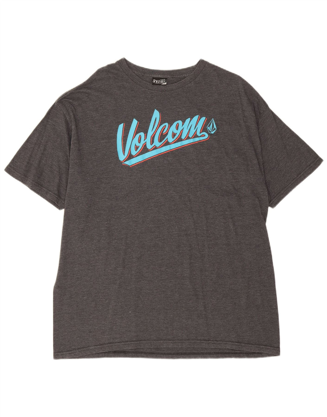 Volcom Herren-Grafik-T-Shirt-Oberteil XL aus grau melierter Baumwolle