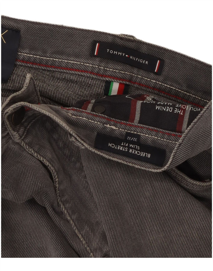 Tommy Hilfiger Herren Bleecker Slim Jeans W32 L32 Graue Baumwolle