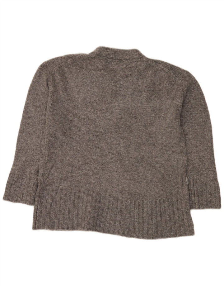 Zara Damen-Pullover, übergroß, Rundhalsausschnitt, Gr. 10, Größe S, Grau meliert