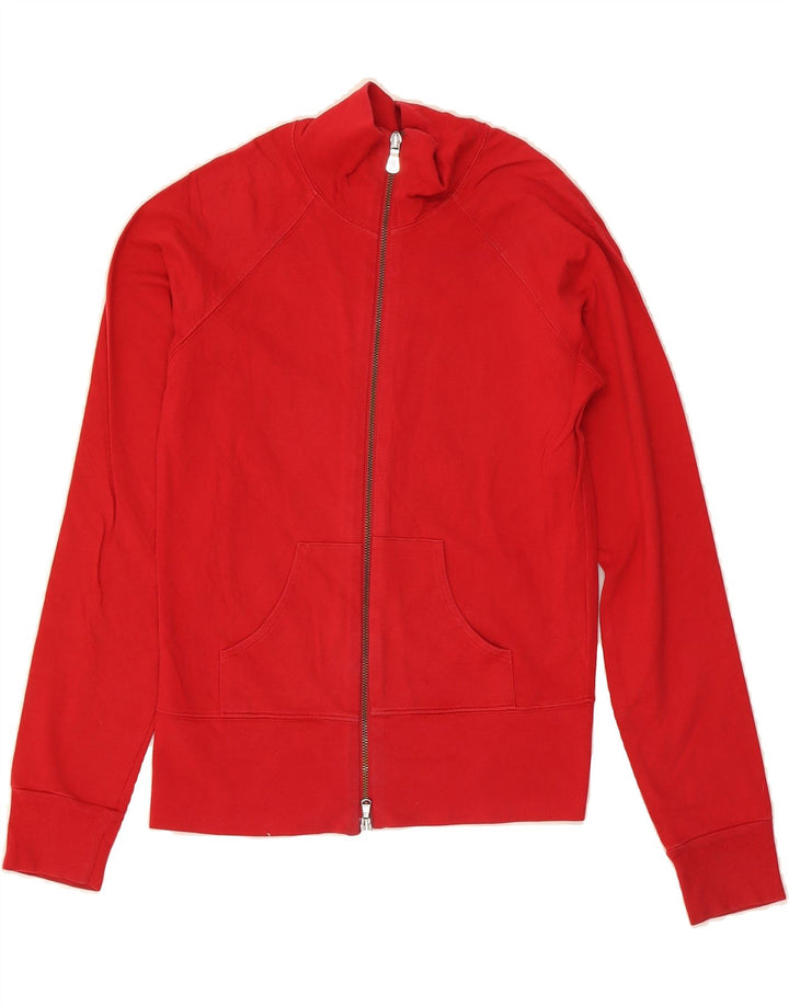 CALVIN KLEIN JEANS Womens Graphic Tracksuit Top Jacket UK 12 Medium Red Vintage Calvin Klein Jeans and Second-Hand Calvin Klein Jeans from Messina Hembry 