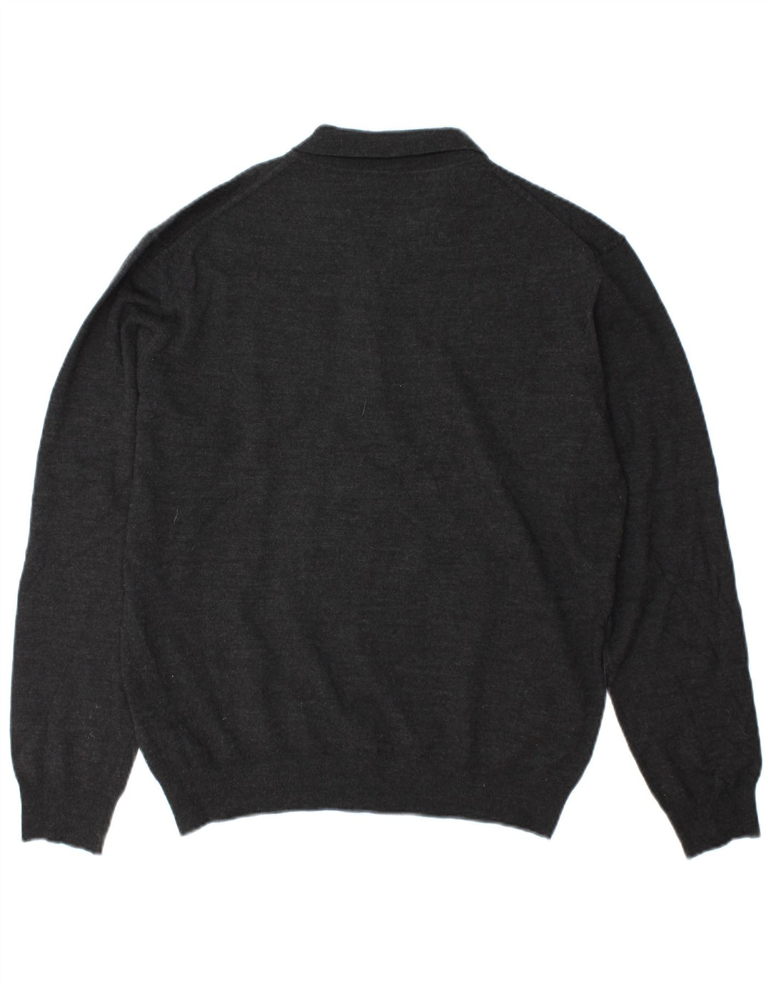 Marks & Spencer Herren-Pullover mit Polokragen, maßgeschneiderte Passform, große graue Wolle