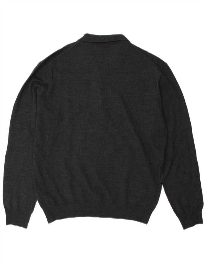 Marks & Spencer Herren-Pullover mit Polokragen, maßgeschneiderte Passform, große graue Wolle