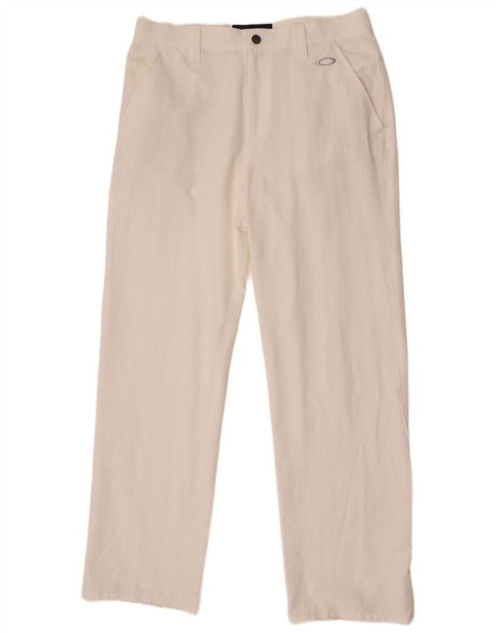 Oakley Herren Straight Chino-Hose W34 L33 Weißes Nylon