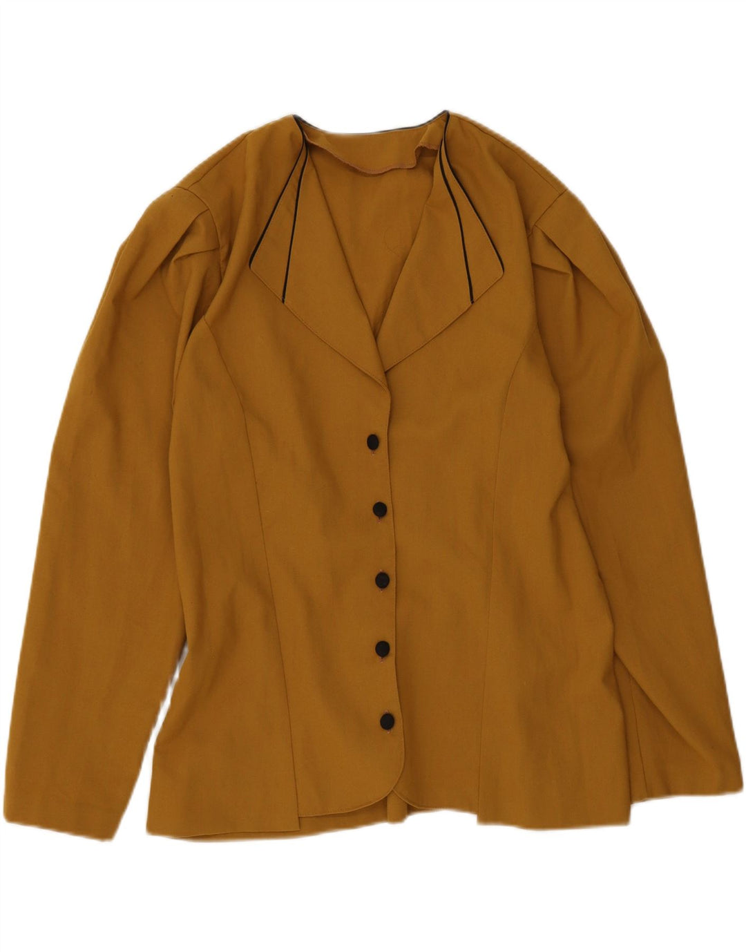 Vintage Damen 5-Knopf-Blazerjacke UK 14 Mittelbraun