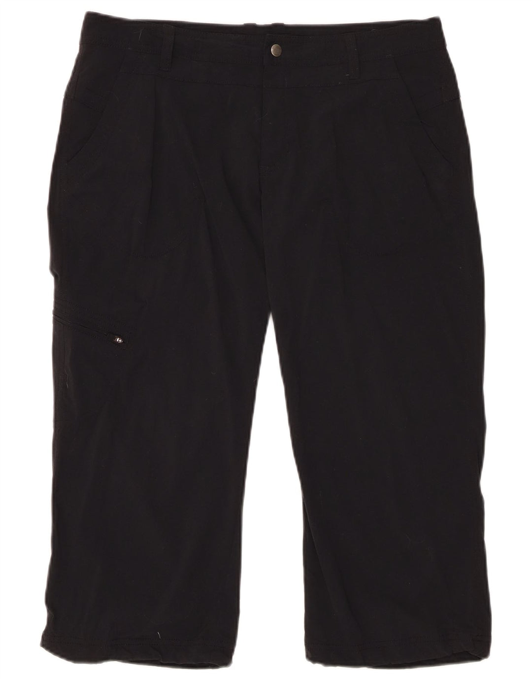 EDDIE BAUER Damen gerade Caprihose US 10 Large W30 L21 Schwarz