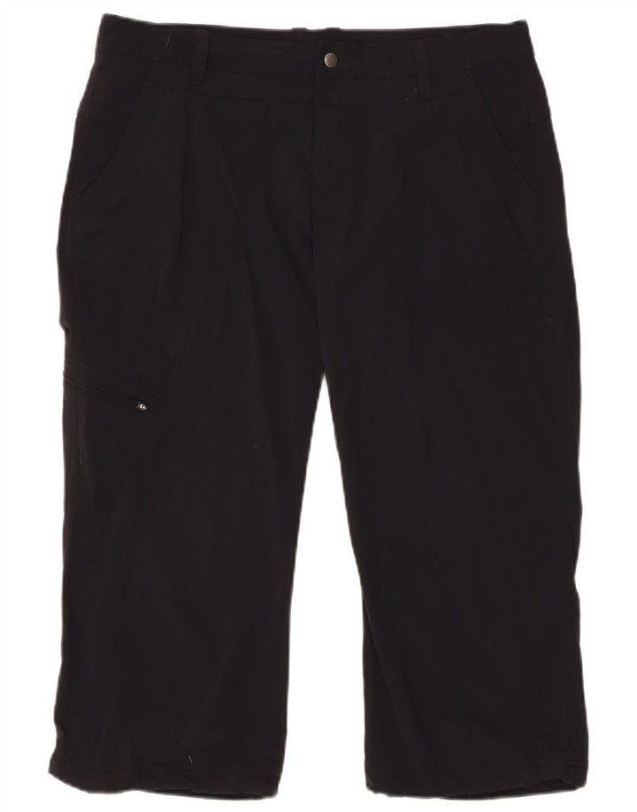 EDDIE BAUER Damen gerade Caprihose US 10 Large W30 L21 Schwarz