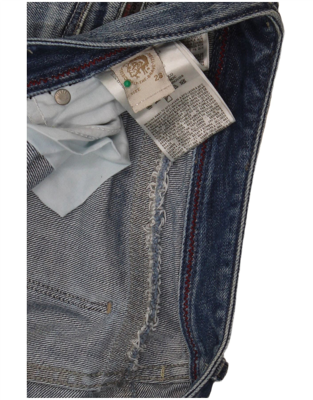 Diesel Damen Distressed Straight Jeans W28 L32 Blaue Baumwolle