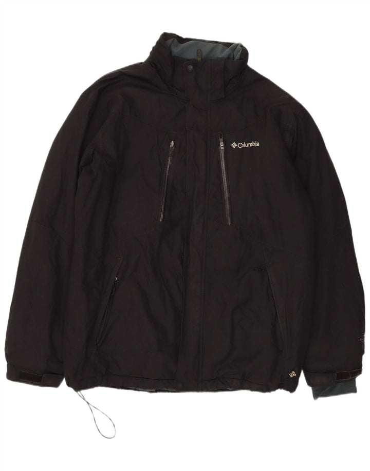 Columbia Herren-Windbreaker-Jacke, UK 40, großes schwarzes Nylon