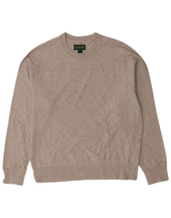 J. CREW Herren-Sweatshirt-Pullover aus mittelgrauer Baumwolle