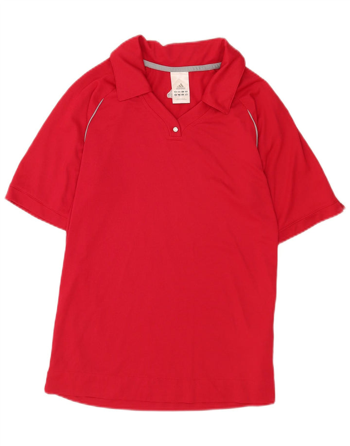 Adidas Damen Poloshirt UK 12 Mittelrotes Polyester