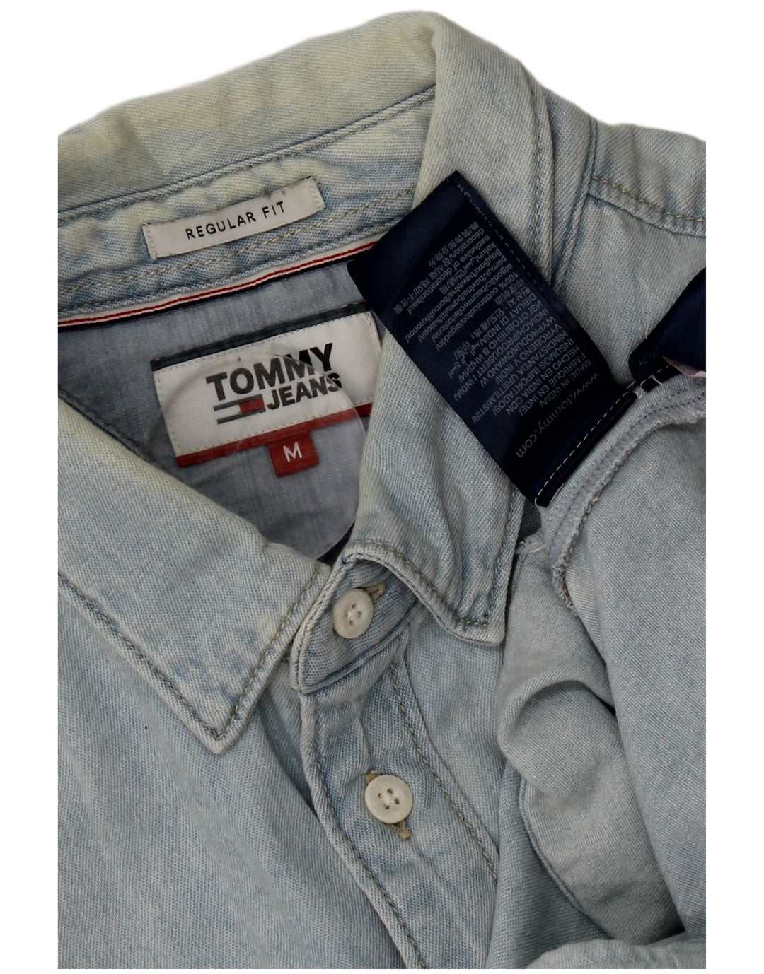 Tommy Hilfiger Herren-Jeanshemd mit normaler Passform, mittelblaue Baumwolle
