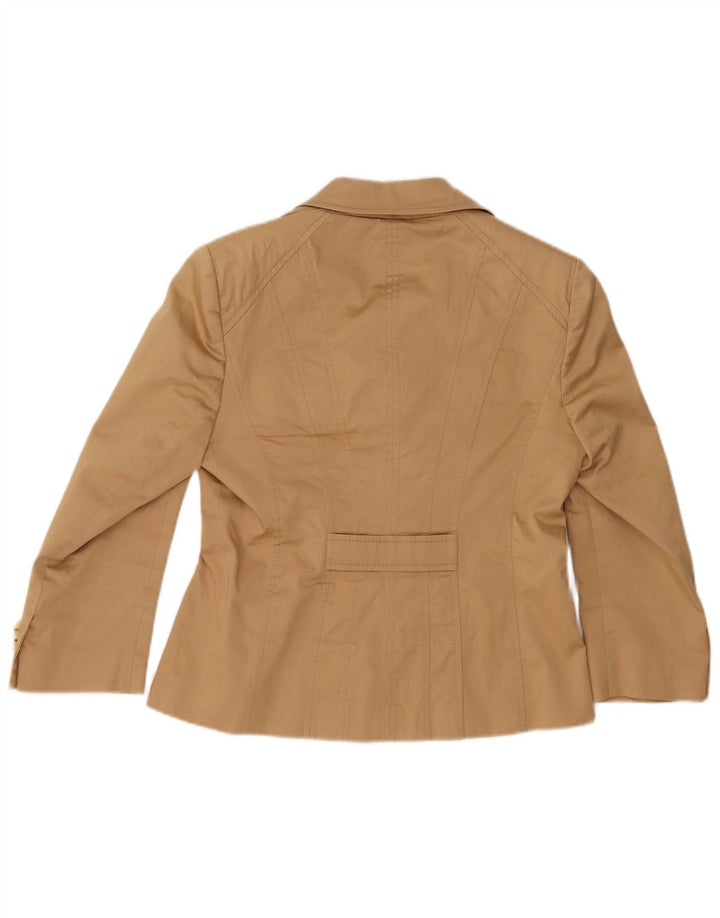 KAREN MILLEN Damen 5-Knopf-Blazerjacke UK 12 Mittelbeige Viskose
