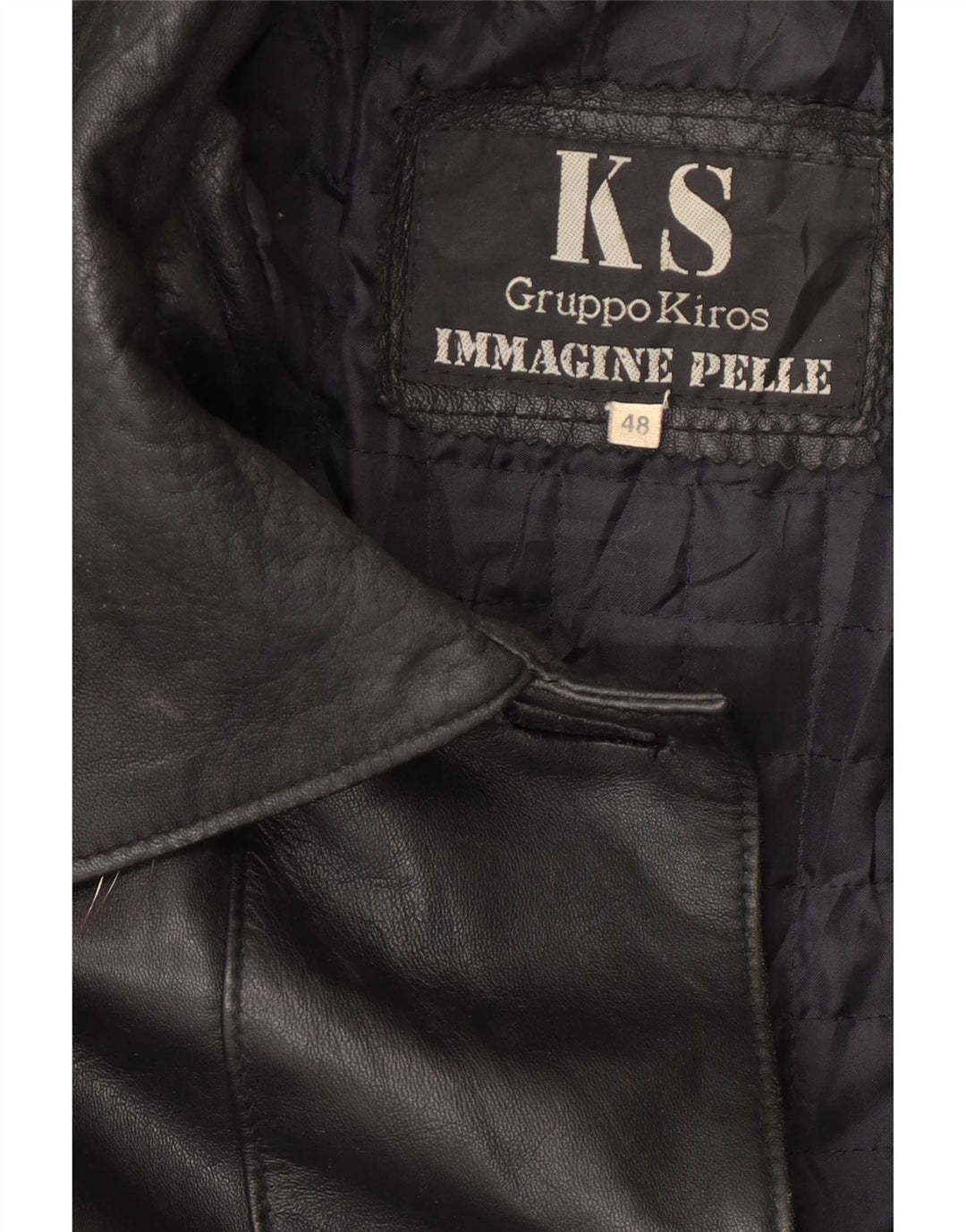 Kiros Damen-Übergroßer Ledermantel mit Kapuze IT 48 XL Schwarz