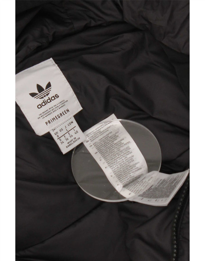 Adidas Damen-Jacke mit Kapuze, gepolstert, UK 8, Größe S, Schwarz, Polyester