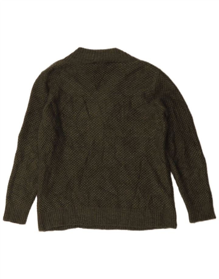 Marks & Spencer Damen-Pullover, übergroß, V-Ausschnitt, Gr. 10, Größe S, Grün