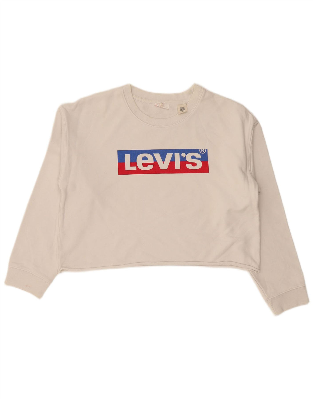 Levi's Damen-Sweatshirt mit übergroßem Grafik-Crop-Sweatshirt, Gr. 10, Größe S, Weiß