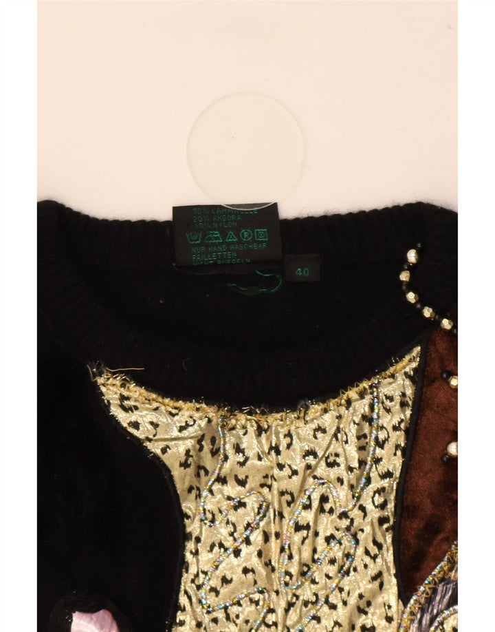 Bluhmod Damen-Pullover mit Rundhalsausschnitt, Neuheit-Passform, EU 40, Mittelschwarz