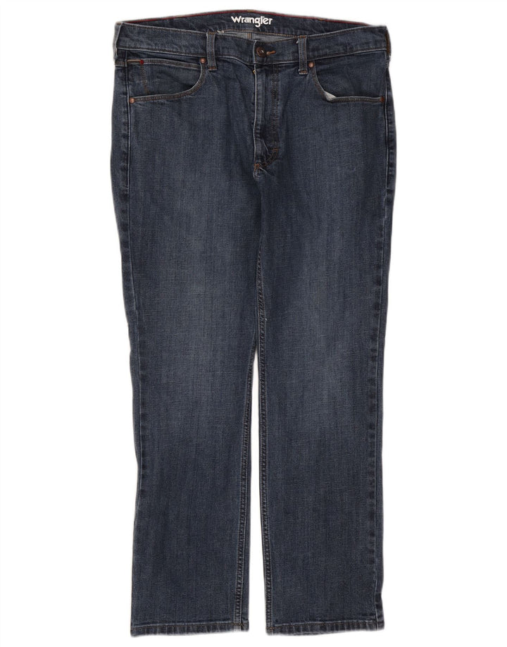 Wrangler Herren Regular Straight Jeans W33 L30 Blaue Baumwolle