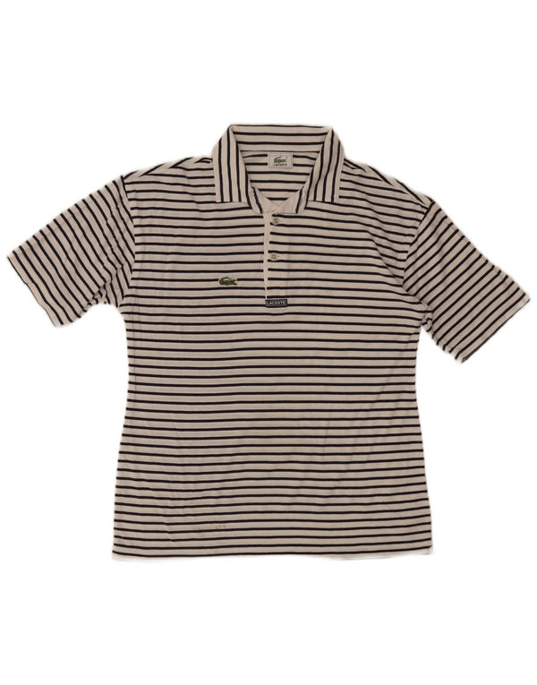 Lacoste Herren-Poloshirt, Größe 4, mittelweiß, Nadelstreifen
