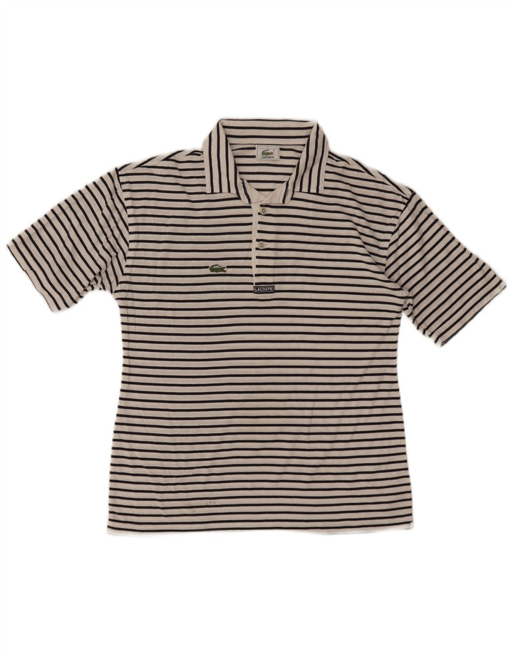 Lacoste Herren-Poloshirt, Größe 4, mittelweiß, Nadelstreifen
