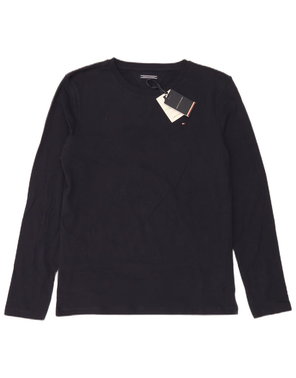Tommy Hilfiger Jungen-Top, langärmelig, 15–16 Jahre, marineblaue Baumwolle