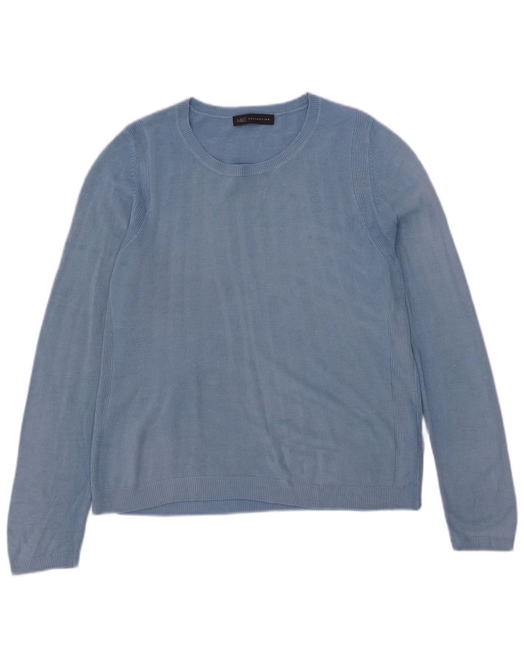 Marks & Spencer Damen-Pullover mit U-Boot-Ausschnitt, UK 14, Mittelblau, Acryl