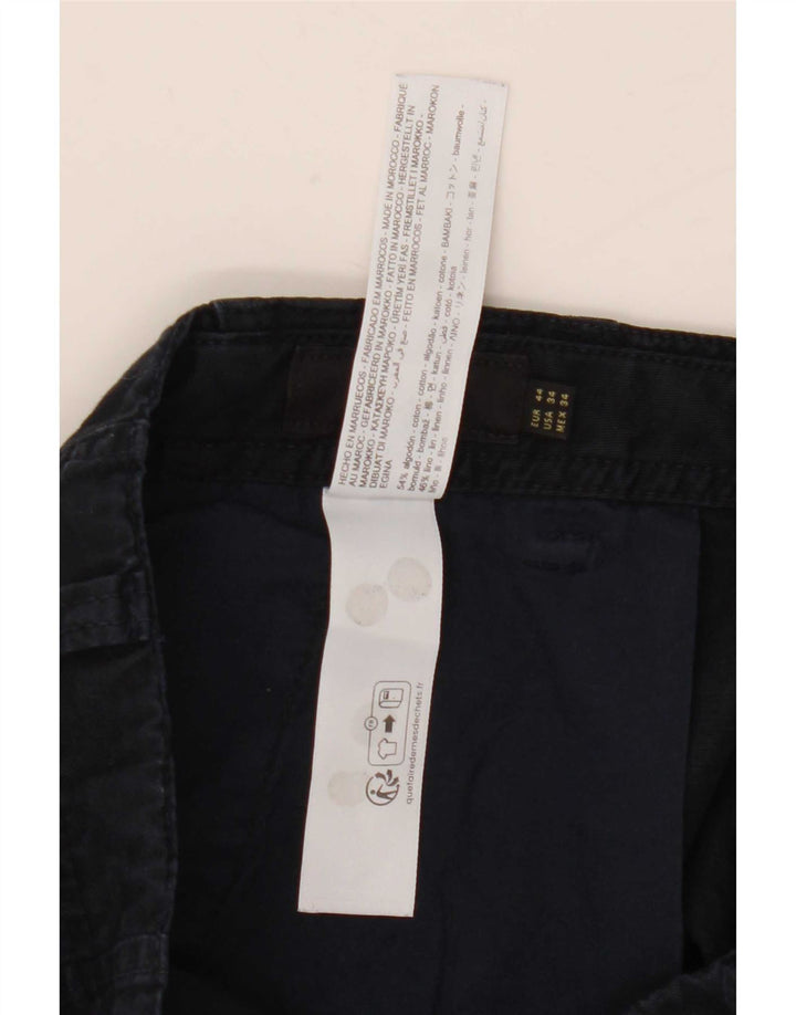 Massimo Dutti Herren Chinoshorts EU 44 Large W34 Marineblaue Baumwolle