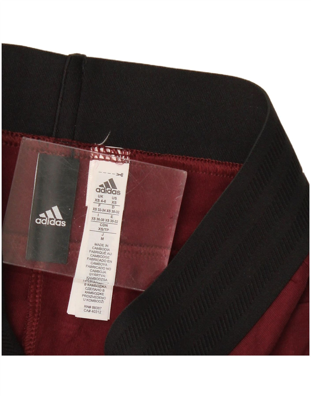 Adidas Damen Leggings UK 4/6 XS Burgund Baumwolle