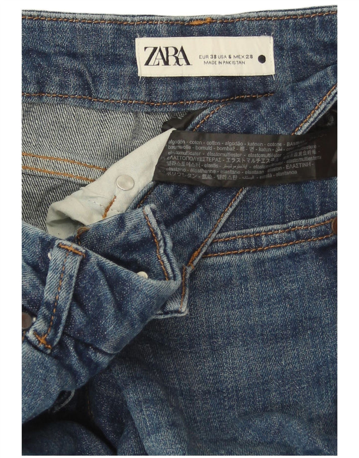 Zara Damen Schlagjeans EU 38 Small W28 L33 Blaue Baumwolle