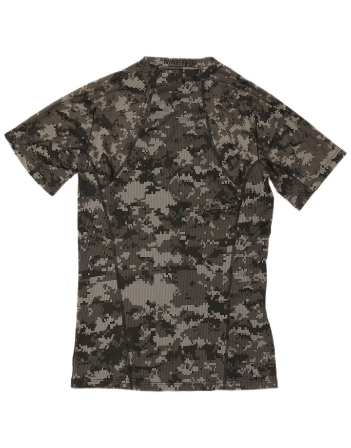 Nike Herren-T-Shirt mit Grafik, figurbetont, Größe S, grau, geometrisch, Polyester
