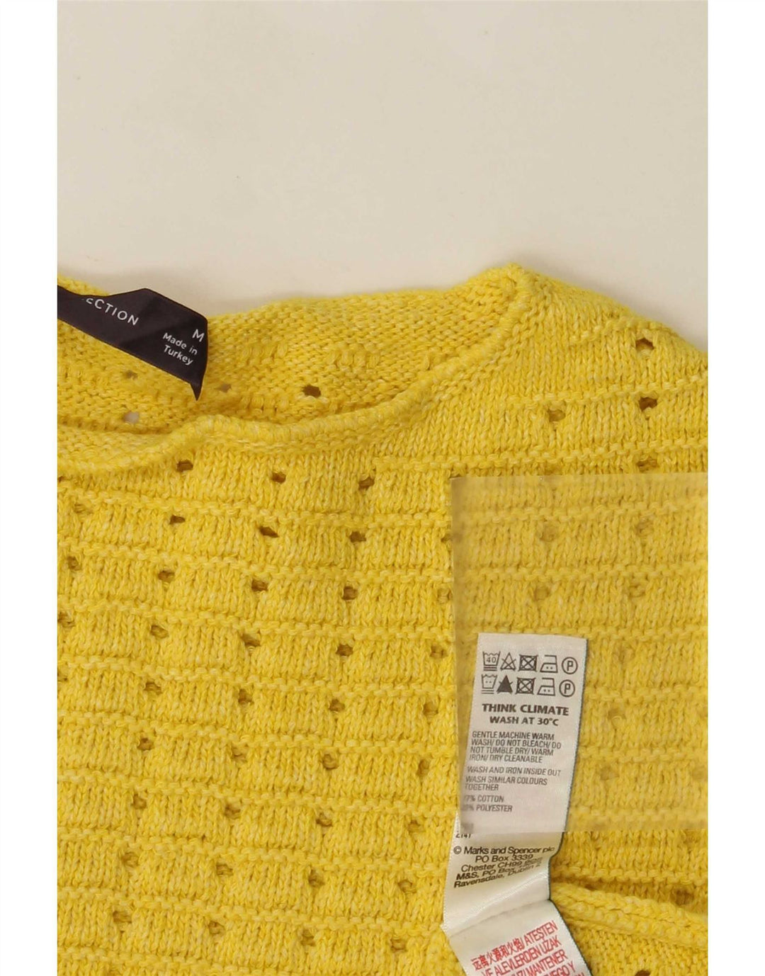 Marks & Spencer Damen Crop Pullover mit U-Boot-Ausschnitt, Gr. 14, Mittelgelb