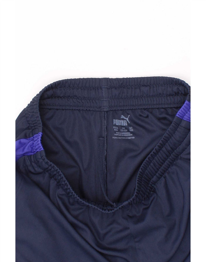 Puma Sportshorts für Jungen, 11–12 Jahre, marineblaues Farbblock-Polyester