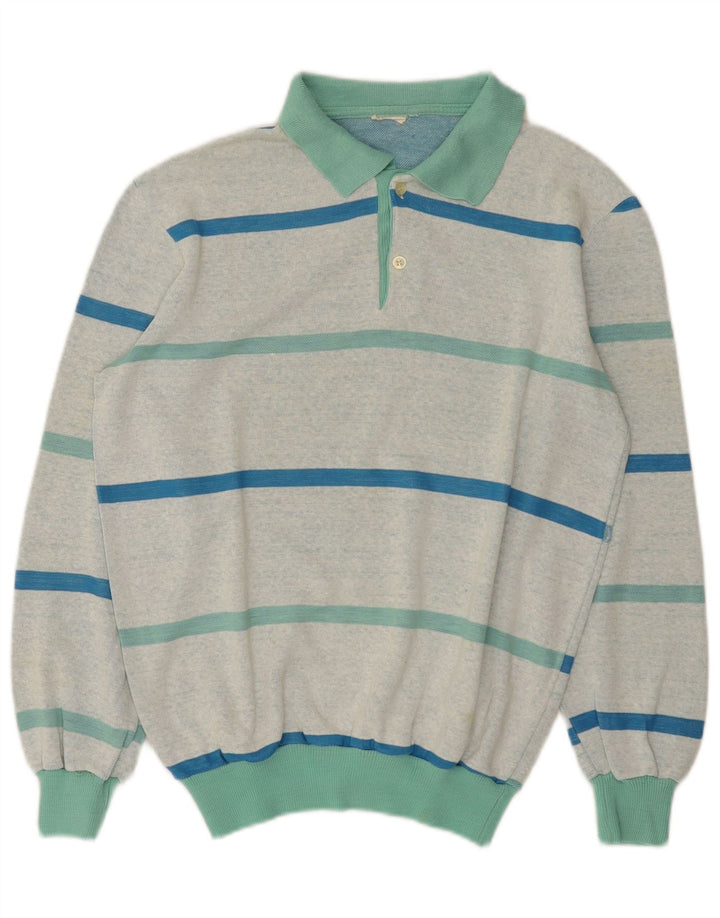 Vintage Herren Rollkragenpullover Mittelgrün gestreift