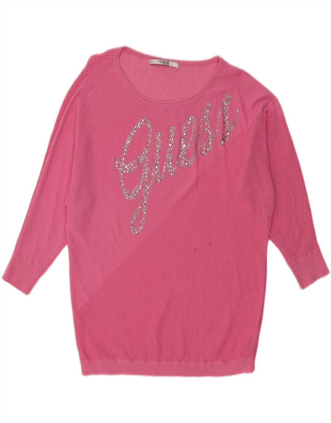 GUESS Damen Grafik-Sweatshirt-Pulloverkleid UK 18 XL Rosa