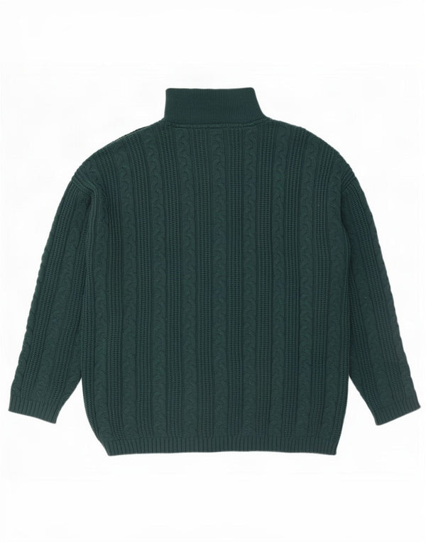 Vintage Herren-Pullover mit Reißverschluss, XL, Grün